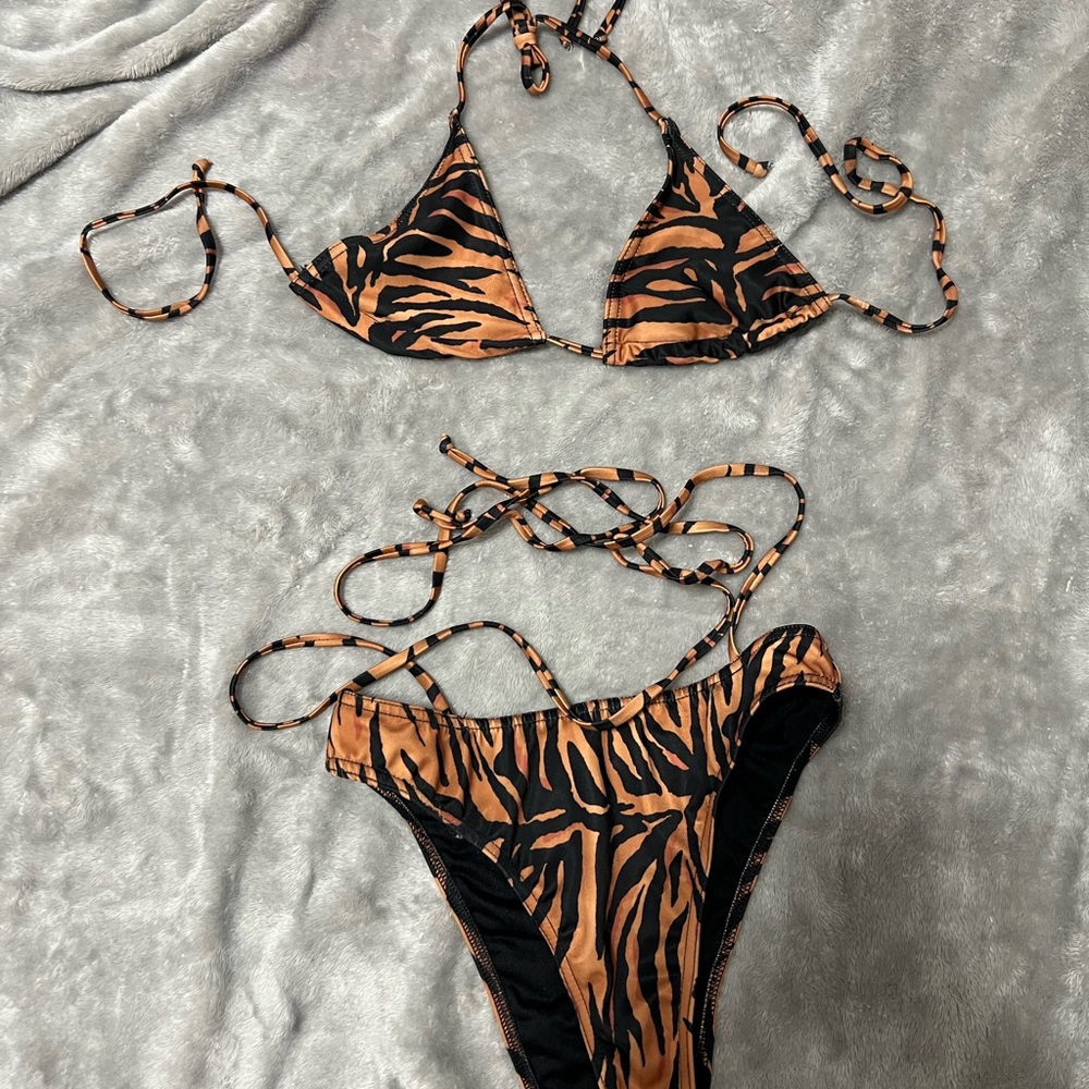 Nude Zebra Bikini Set (Top+Bottom)